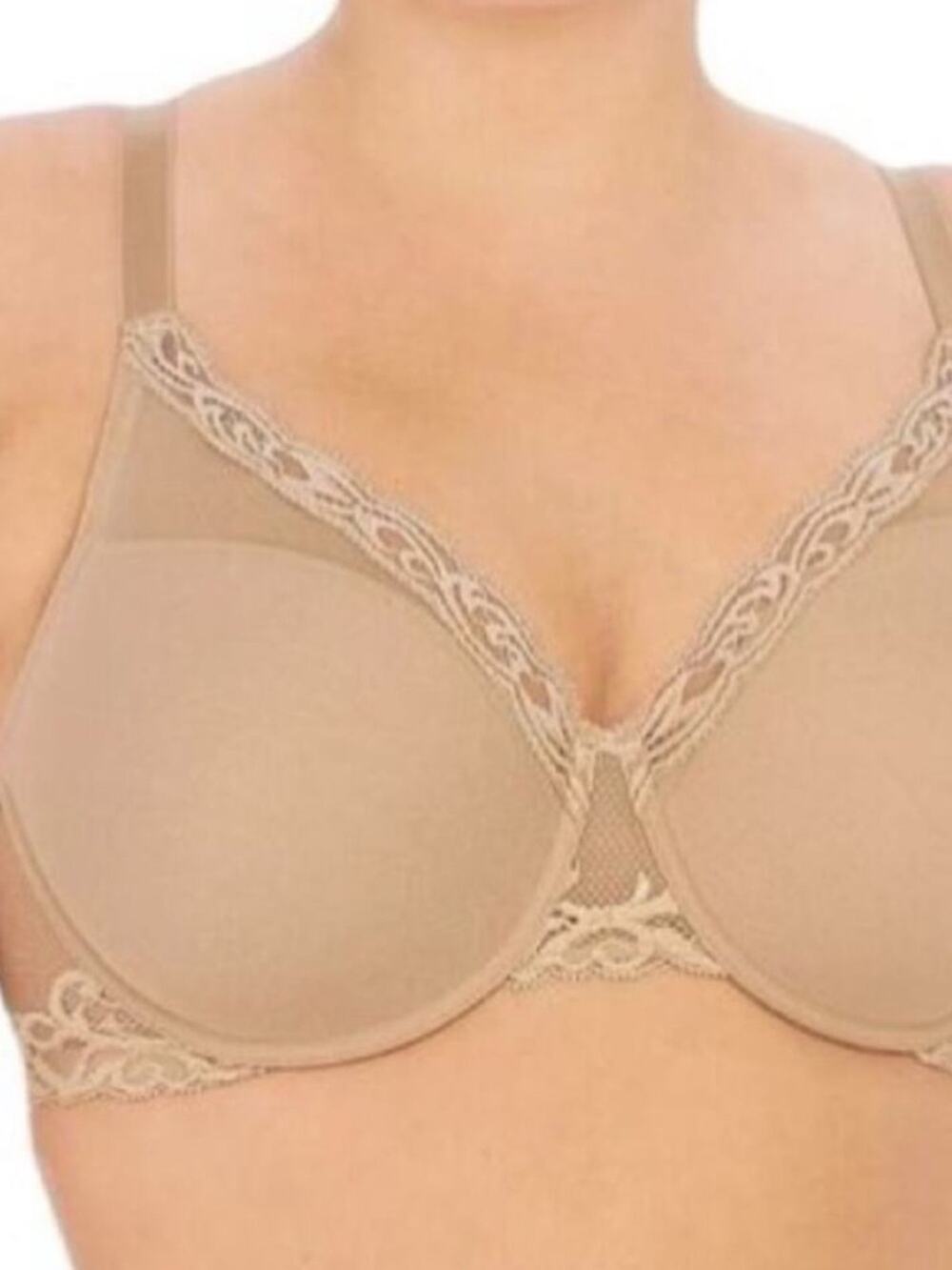 <<Natori Feathers Full Figure Plunge T-Shirt Café Bra 741299 – 42DDD